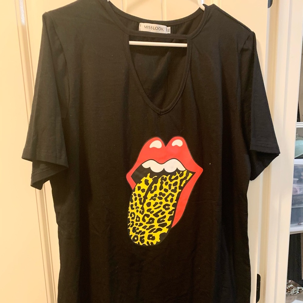 MISSLOOK Rolling Stones tshirt dress